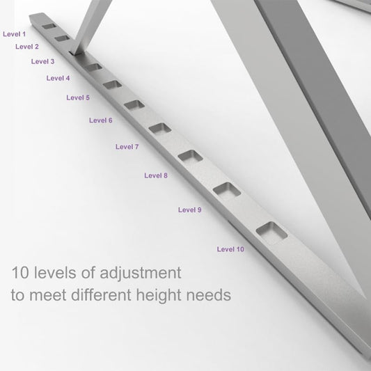 Aluminum Laptop Stand for Desk, Foldable Ventilated Cooling Notebook Stand, Adjustable Portable Laptop Holder, Compatible with 11" - 17.3" MacBook Pro Air, HP and Other laptops(Silver)