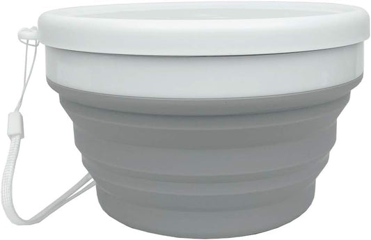 CARTINTS Silicone Collapsible Food Storage Containers with Lids Collapsible Containers Ideal for Travel and Camping, Hiking,32oz/950ml (Grey)