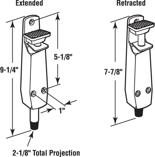 Pacific Doorware Heavy Duty Spring Loaded Step Down Push On Door Holder/Stopper (2, Duronotic)