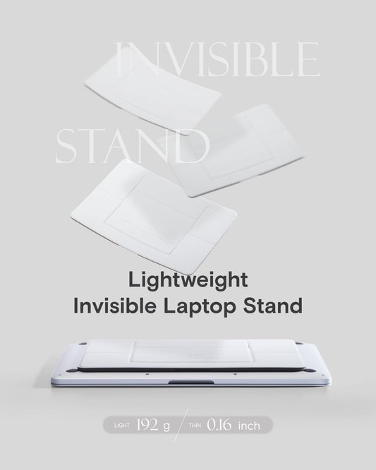 MOFT Invisible Laptop Stand for Desk, Stick-Free Tablet and Computer Stand with Dual-Angle, Foldable&Portable Laptop Riser Holder, Fits 7-11" Tablets&11-14" Laptops, Misty Cove (Non-Adhesive Version)