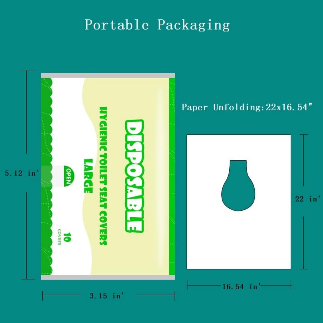 Toilet Seat Cover Paper Flushable (40 Pcs) ,Thickening, Enlarging- Flushable - 22x16.54" (Half-Fold)