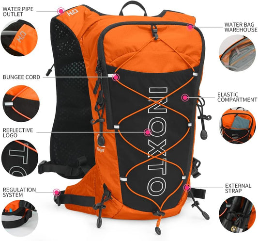 INOXTO Hydration Pack Backpack ,Water Backpack with 2L Leakproof Water Bladder, Running Hydration Vest for Man, Daypack for Cycling Motocross Climbing Trail Running