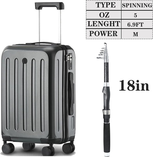 2PACK Fishing Pole Combo,Carbon Fiber Fishing Rod Spinning Reels Fishing Carrier Bag for Travel Saltwater Freshwater