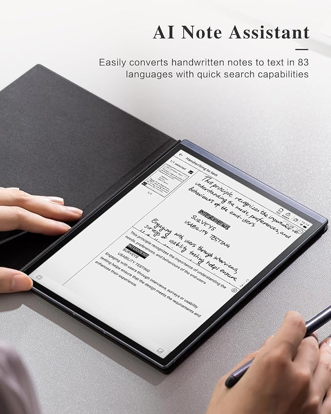 Protective Folio Case for iFLYTEK AINOTE Air2 Note-Taking Tablet 8.2", Premium PU Leather, Slim& Lightweight, Durable Cover with a Pen Clip,Water and Dustproof, Black