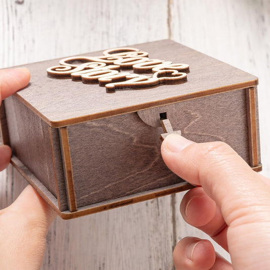 Personalized Double Ring Box – Rustic Wooden Engagement & Wedding Ring Holder with Wedding Ring Bearer Pillow - Engraved Proposal Jewelry Case Gift