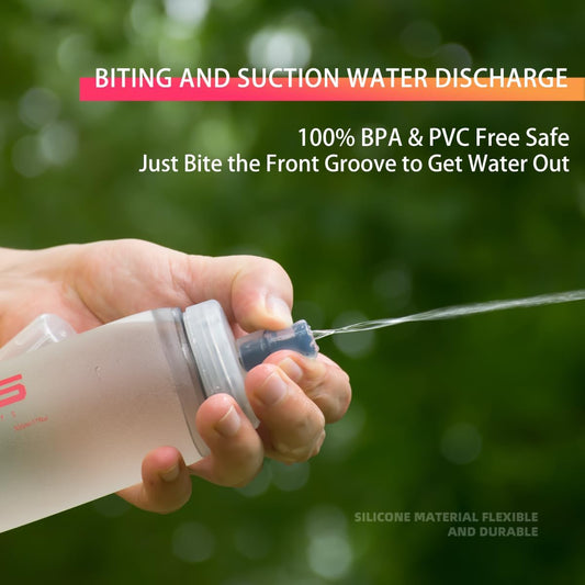 Soft Flasks Soft Running Water Flask Collapsible Soft Water Bottles Small BPA-Free for Sports Hiking Hydration Pack 500 ml/17oz,300 ml/10oz(2pack-500ml,red)