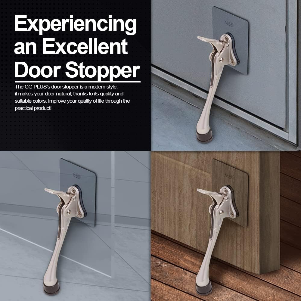 One-Touch Doorstop Adhesive Bracket (White, 6inch x 1pack)