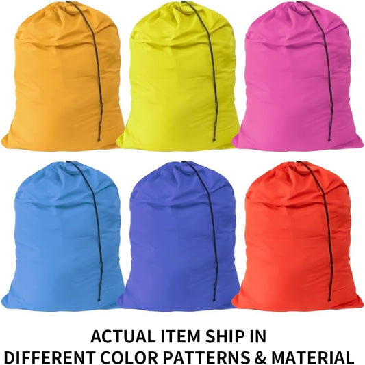 Pop Up Hampers 3 Pack with Extra Large Laundry Bags 6 Pack, Varied Colors Travel Laundry Bags 30"x40", Foldable Mesh Laundry Basket, for college dorm and apartment dwellers (9PCS)