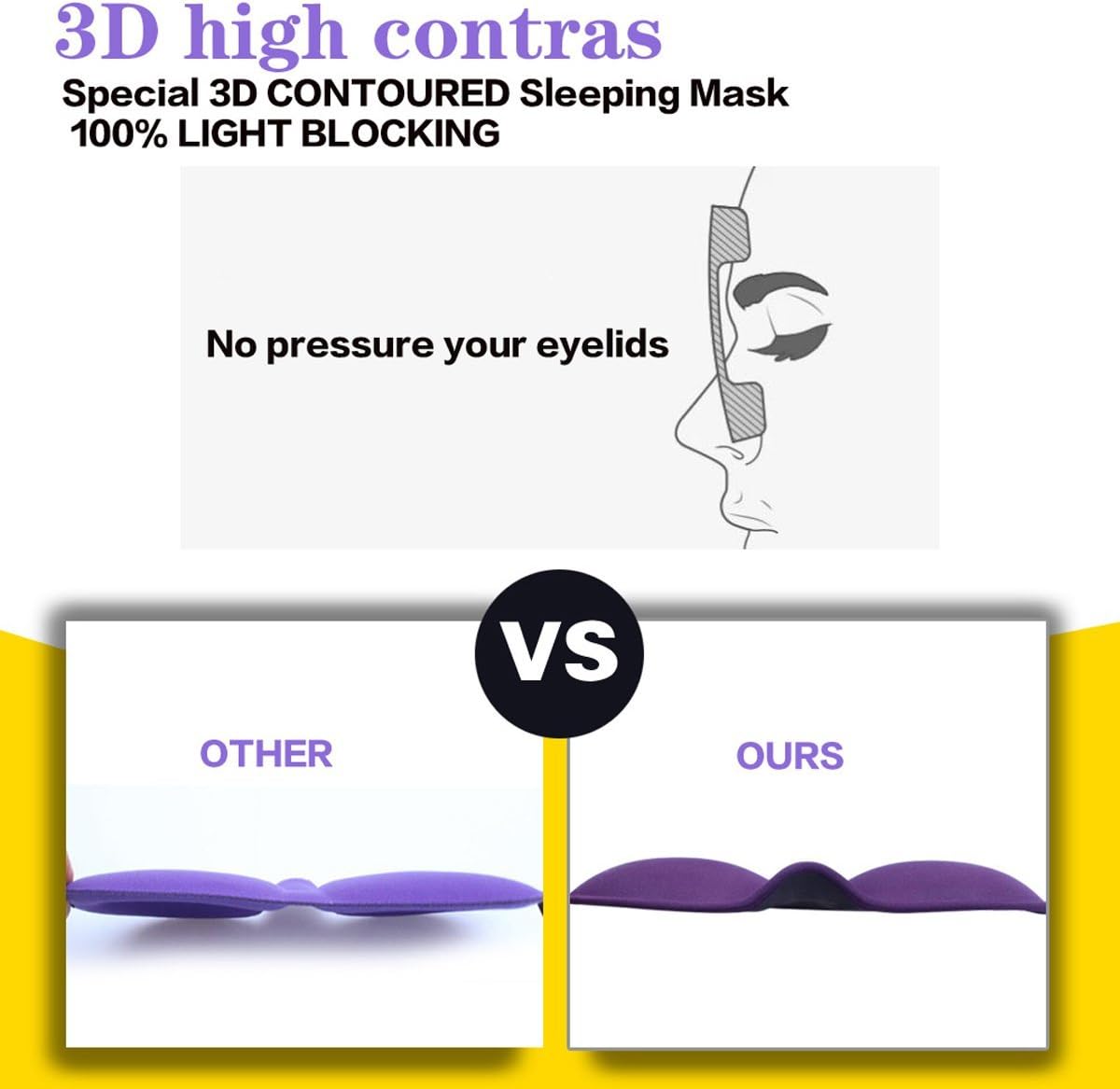 3D Eye mask for Sleeping,Machine Washable, Sleep Mask for Women, Blinder Blindfold Airplane(Black+Rose)