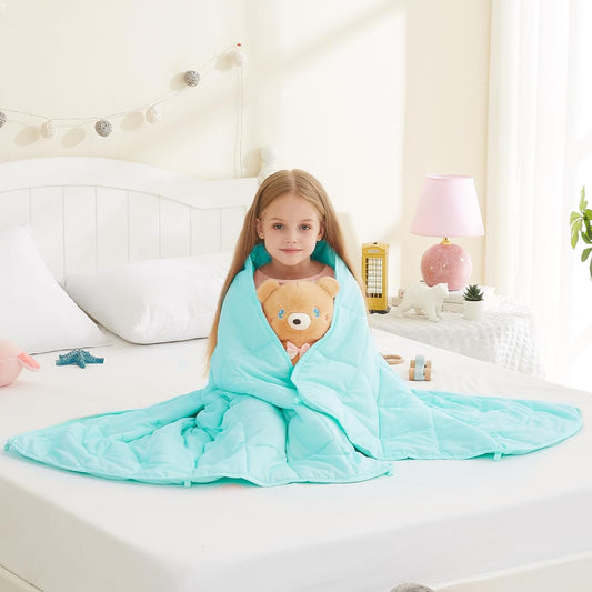 L'AGRATY Weighted Blanket - 36"x48" 5lbs Weighted Blanket Microfiber Material with Glass Beads Small Blanket for All-Season Summer Fall Winter Soft Thick Blanket