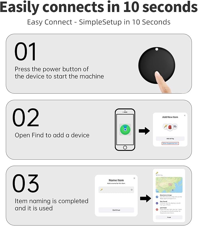 Air Tracker Tags-2 Pack Tracker Tag Work with Apple Find My (iOS 14.6 Above Only) Smart Tag Item Finders for Key, Luggage, Backpack,etc.(Black, 2 Pack)