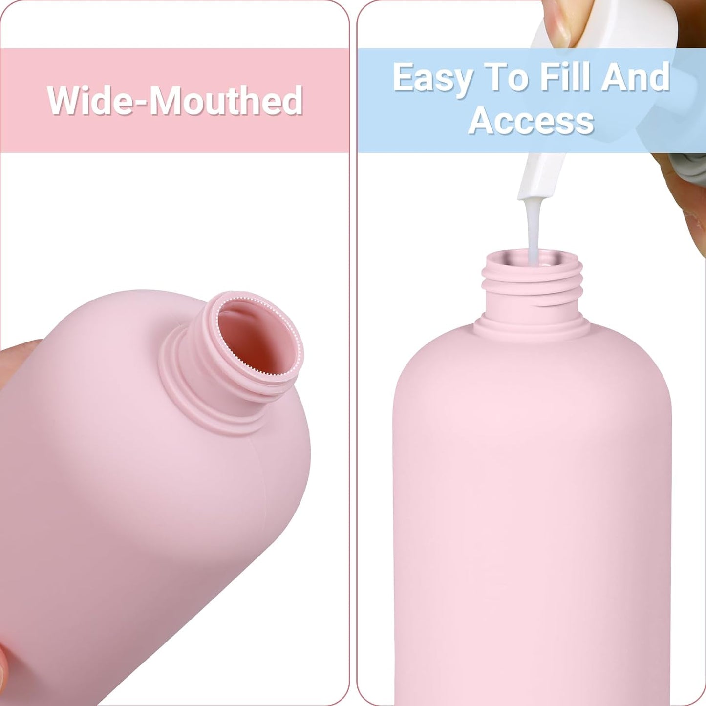 ASEVAT 10oz 4pack Refillable Travel Shampoo and Conditioner Bottles, Travel Size containers, Travel Bottle for toiletries, Squeeze Bottles with Flip Cap, Empty Plastic Leak Proof Travel Bottles