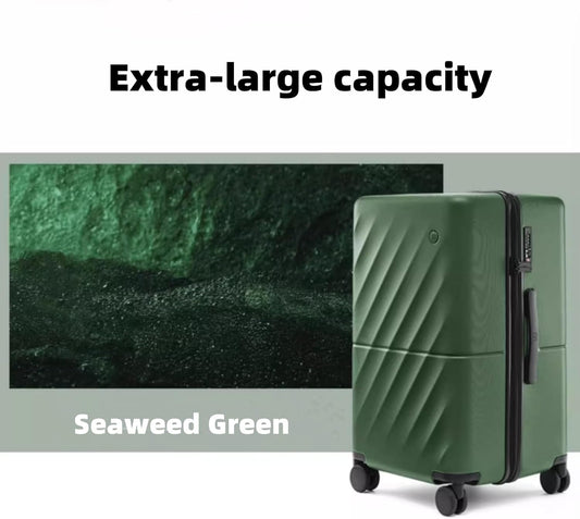 Trunk Luggage 26 Inch, Medium Checked Luggage with Double Spinner Wheels, Anti-Burst Zipper, Hard Case PC Suitcase, Lightweight Travel Luggage, TSA Approved (Seaweed Green, Hudson)