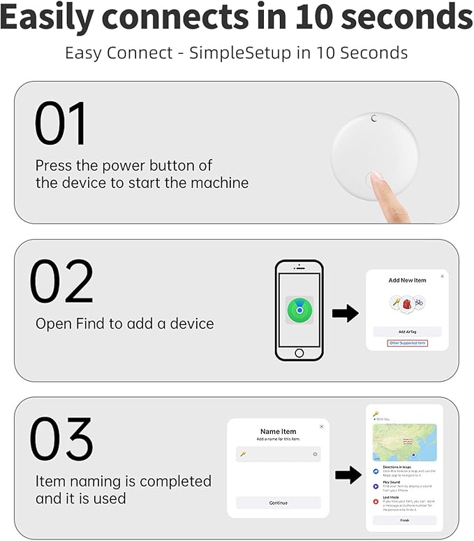 Air TrackerTags-2 Pack Tracker Tag Work with Apple Find My (iOS 14.6 Above Only) Smart Tag Item Finders for Key, Luggage, Backpack,etc. ((White, 2 Pack)