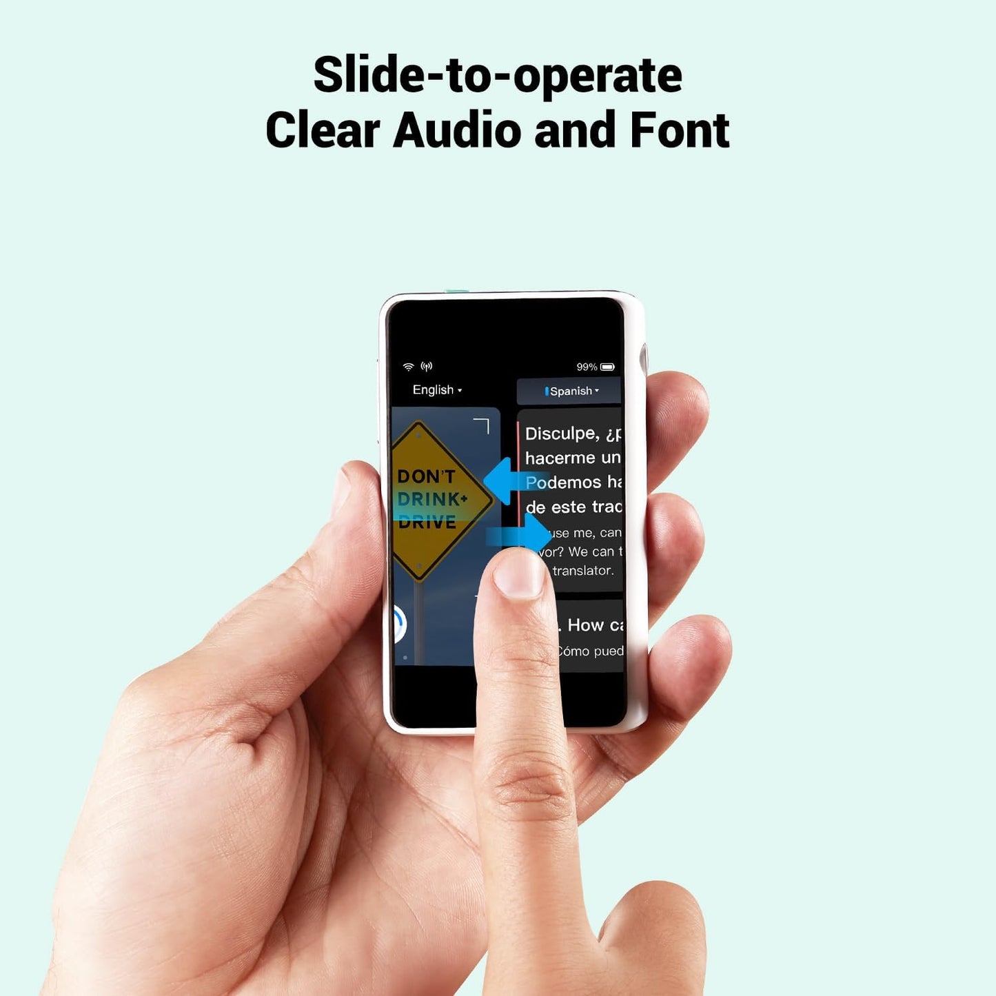 Timekettle, Fluentalk T1 Mini Translator Device No WiFi Needed, Built in 1-Year Global Mobile Data, Supports 40 Languages and Photo Translation, Instant Language Translator for Travelling White
