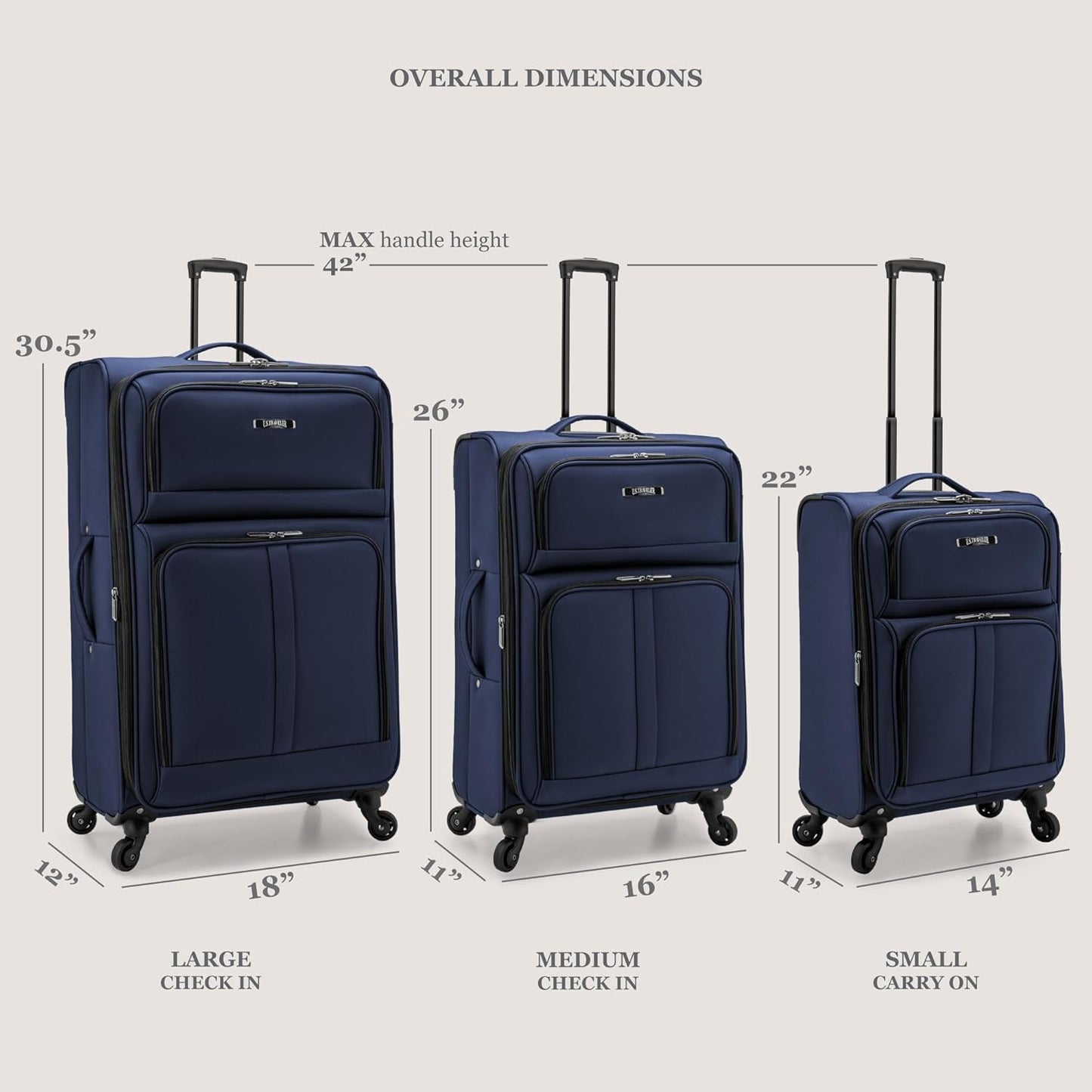 U.S. Traveler Anzio Softside Expandable Spinner Luggage, Teal, 3-Piece Set (22/26/30)