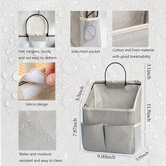 Wall Hanging Storage Bag,Wall Hanging Organizer bags with Pockets, Wall organizer Storage for Dormitory Bathroom Bedroom Kitchen (Grey1)