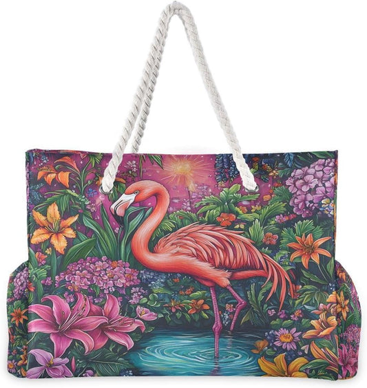 senya Large Beach Bags Totes Canvas Tote Shoulder Bag Soft Wave Water Resistant Bags for Gym Travel Daily Ocean