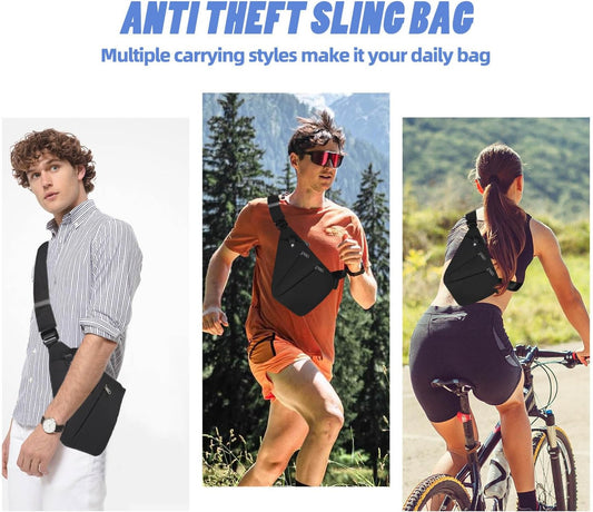 Anti Theft Crossbody Bag,Anti Theft Travel Bag for Women Men,Sling Crossbody Bag for Travel, Sport, Work