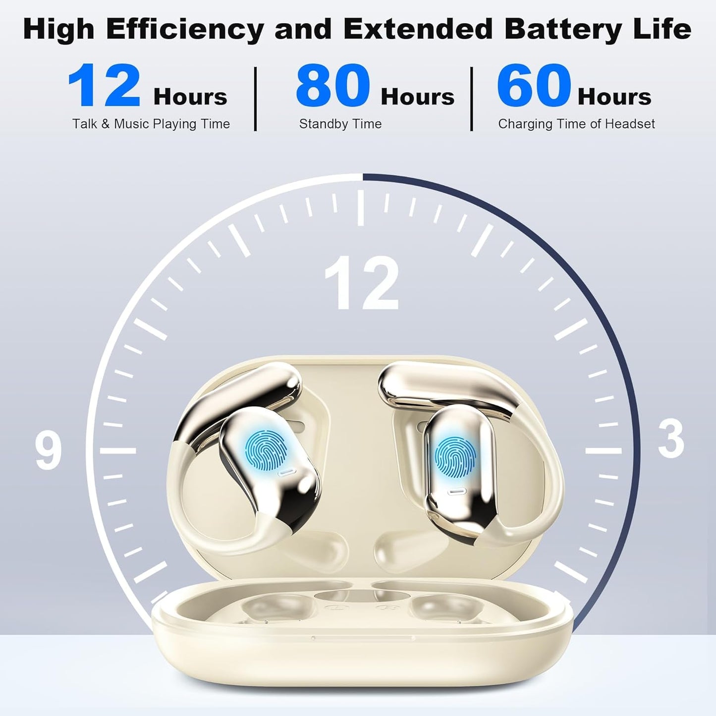 AI Language Translator Earbuds Real Time, 3-in-1 Translation Earbuds 134 Languages & Accents and Long Battery Life, HF Sound, Spanish/English Audífonos Traductores for Travel Business Learning, Beige