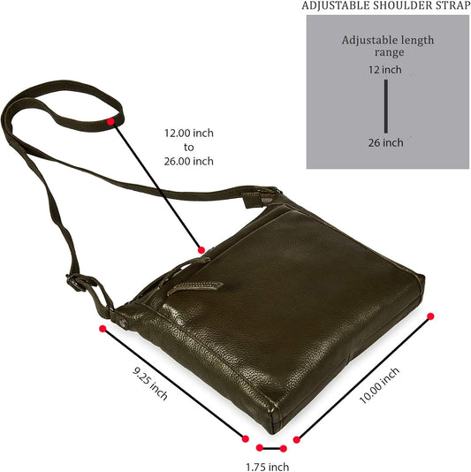 Small Soft Genuine Leather Crossbody Purse Women’s Sling Crossover Shoulder Travel Handbag with Triple Zipper