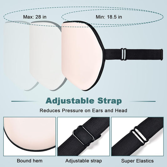 Sleep Mask, Real Natural Pure Silk Eye Masks with Adjustable Strap for Sleeping, Mulberry Silk Eye Sleep Shade Cover, Block Light Reduces Puffy Eyes Traveling Gifts