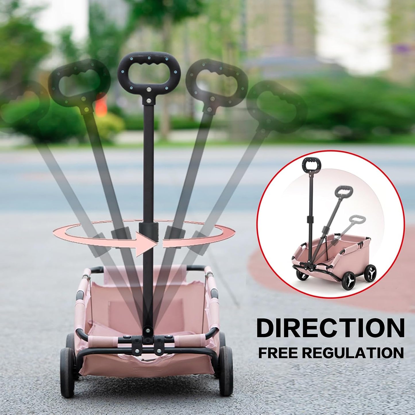 Dog Stroller 4 Wheels Folding Dog Cart Pet Stroller for Travelling Shopping Walking Playing for Small Dogs Cats (Plaid red)