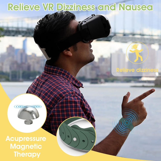 Motion Sickness Bands Anti Nausea Acupressure Wristband Sea Sickness Wristbands Nausea Bands Natural Relief Motion & Morning Sickness -(2 Pairs Pine Green)