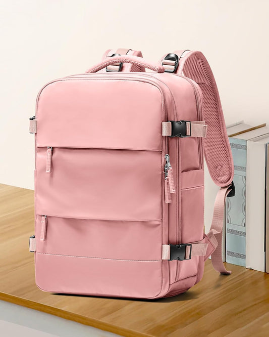 coowoz Large Travel Backpack For Women Men,Carry On Backpack,Hiking Backpack Waterproof Outdoor Sports Rucksack Casual Daypack Travel Essentials Pink
