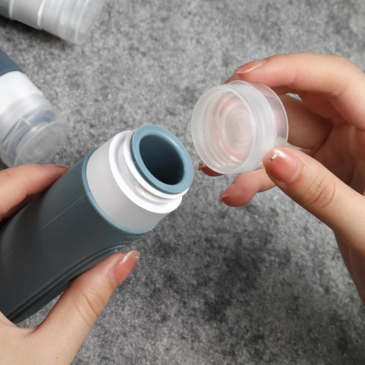 Travel Bottles for Toiletries, 5 Pack TSA Approved Travel Size Containers, 3oz Leak Proof Refillable Travel Accessories for Shampoo Conditioner, BPA Free Travel Bottles with Toiletry Bag