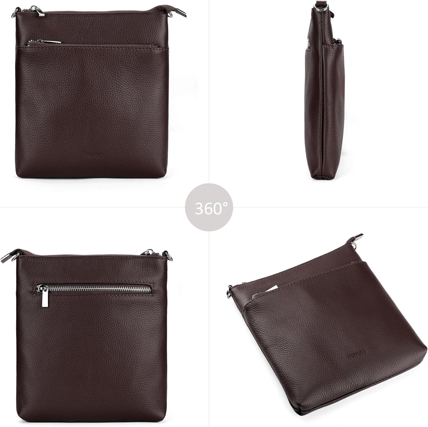befen Genuine Leather Small Crossbody Purses for Women Travel Cross Body Bags Lightweight with Adjustable Shoulder Strap