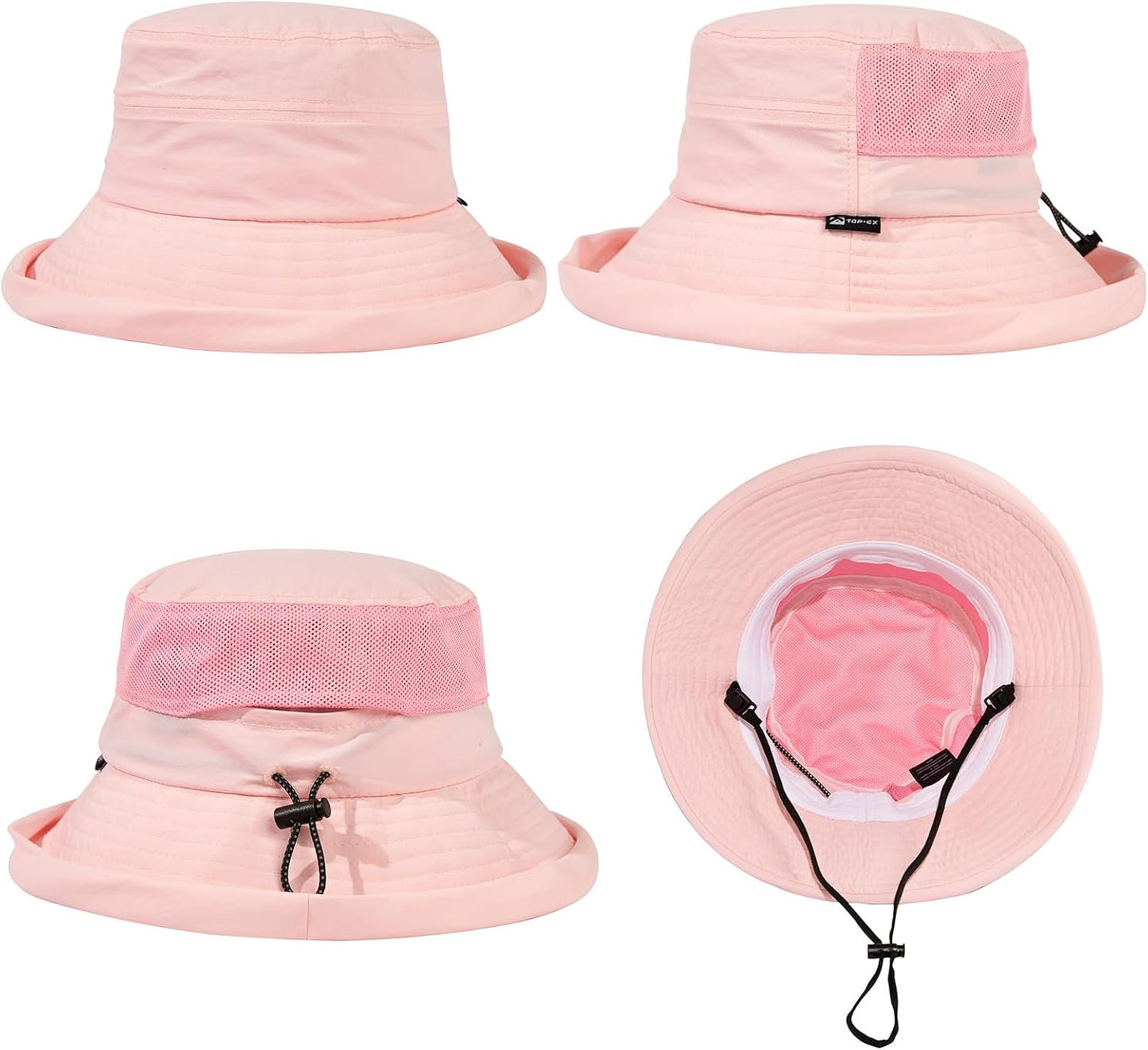 TOP-EX XL/XXL Women’s Wide Brim Bucket Sun Hat with Ponytail Hole UPF 50 Summer Packable Sunhat for Travel Beach Outdoor