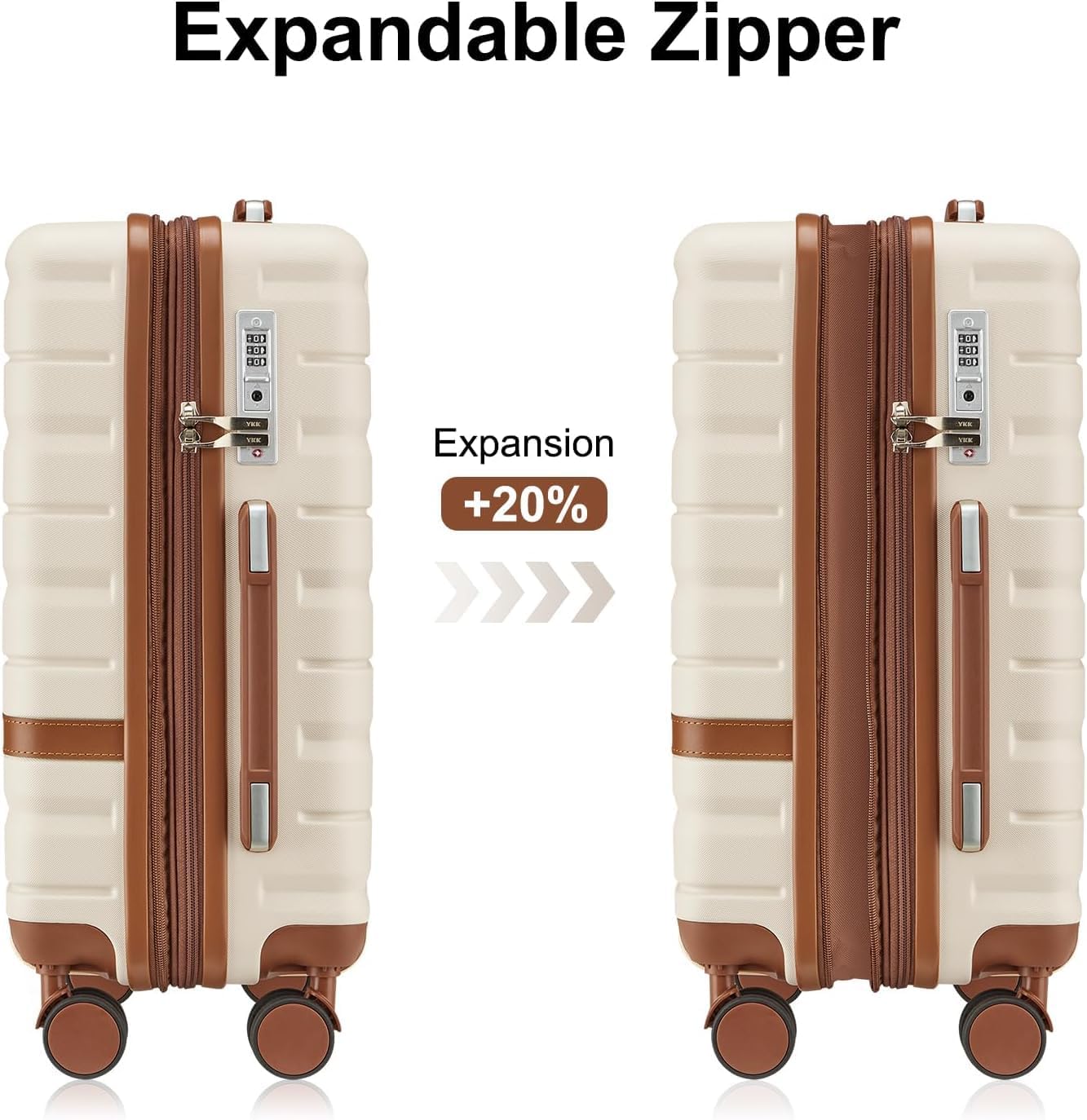 Luggage Sets 4 Piece with TSA Lock Hardside PC+ABS Carry On expandable Suitcase with Spinner Wheels Lightweight Rolling Travel Luggage Sets with YKK Zippers (Pink, 4 Piece Sets(14/20/DB/TB))