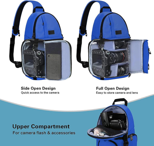 MOSISO Camera Sling Bag, DSLR/SLR/Mirrorless Camera Backpack Case Shockproof Photography Backpack with Tripod Holder & Removable Modular Inserts Compatible with Canon/Nikon/Sony/Fuji