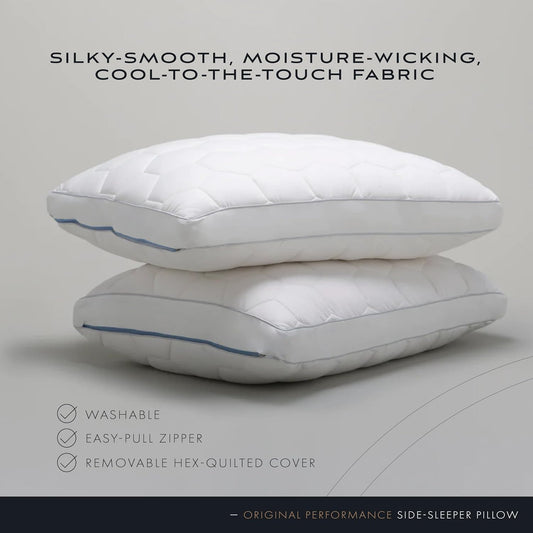 SHEEX Original Performance Down-Alternative Side Sleeper Pillow, Cooling Pillow with Support, Standard/Queen