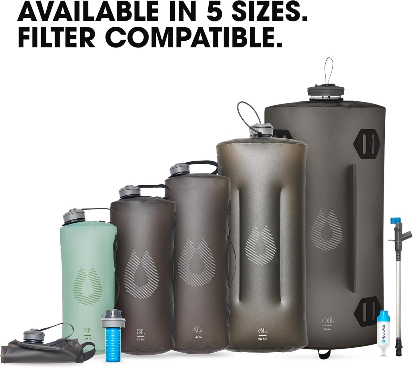 HydraPak Seeker - Collapsible Water Storage (6 Liter)- BPA & PVC Free Camping Hydration Reservoir Bag
