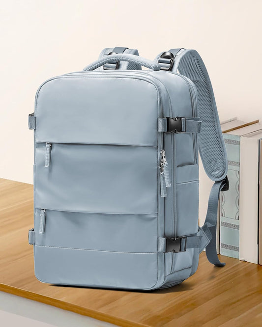 coowoz Travel Backpack For Women Men,Carry On Backpack,Hiking Backpack Waterproof Outdoor Sports Rucksack Casual Daypack travel essentials(Gray Blue)