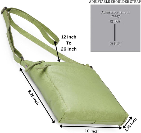 Small Soft Genuine Leather Crossbody Purse Women’s Sling Crossover Shoulder Travel Handbag with Triple Zipper
