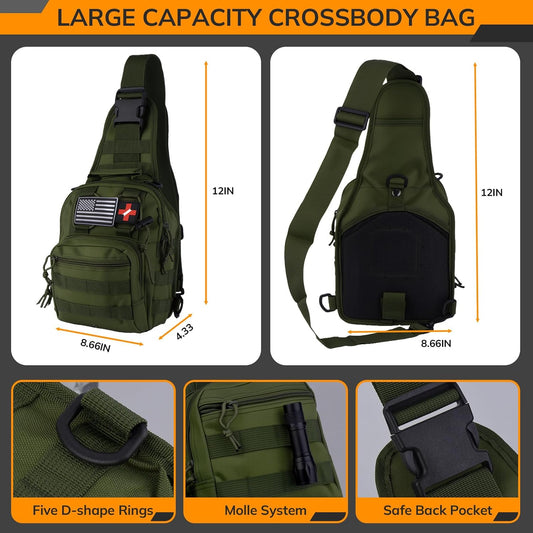 Survival Kit, 250pcs Survival Tools Tactical Gear and Trauma Bag, Survival First Aid Kit with Molle Crossbody Bag & Emergency Tent for Earthquake, Bug Out, Outdoor Adventure, Gifts for Christmas Men