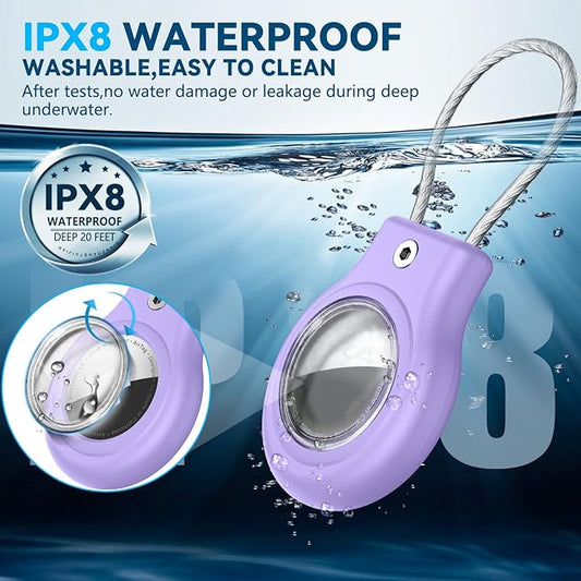 Waterproof Airtag Holder,Airtag Case with Secure Lock,Airtags Keychain for Apple Airtag,Anti-Lost Protective Cover Air tag Accessories for GPS Item Finder Tracker Luggage,Bag,Key,Pet,Cat Dog,Black