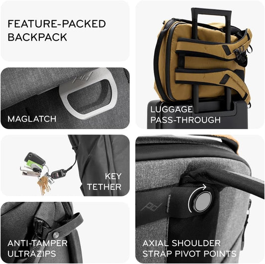 Peak Design Everyday Backpack V3 20L, Eclipse, MagLatch Top, Dual Side Access, FlexFold Dividers, Fits 15" Laptop, For Camera Carry, Daily Commutes or Travel, Versatile Backpack for Men and Women