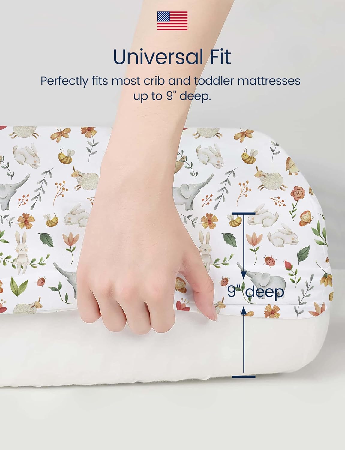 TotAha Crib Sheets for Boys Girls, Premium Soft Crib Mattress Fitted Sheet, Super Stretchy Jersey Knit Baby Sheets, Silky Comfort Baby Bed Sheets 28x52x9 Extra Deep Pocket, 2 Pack (Forest Animals)