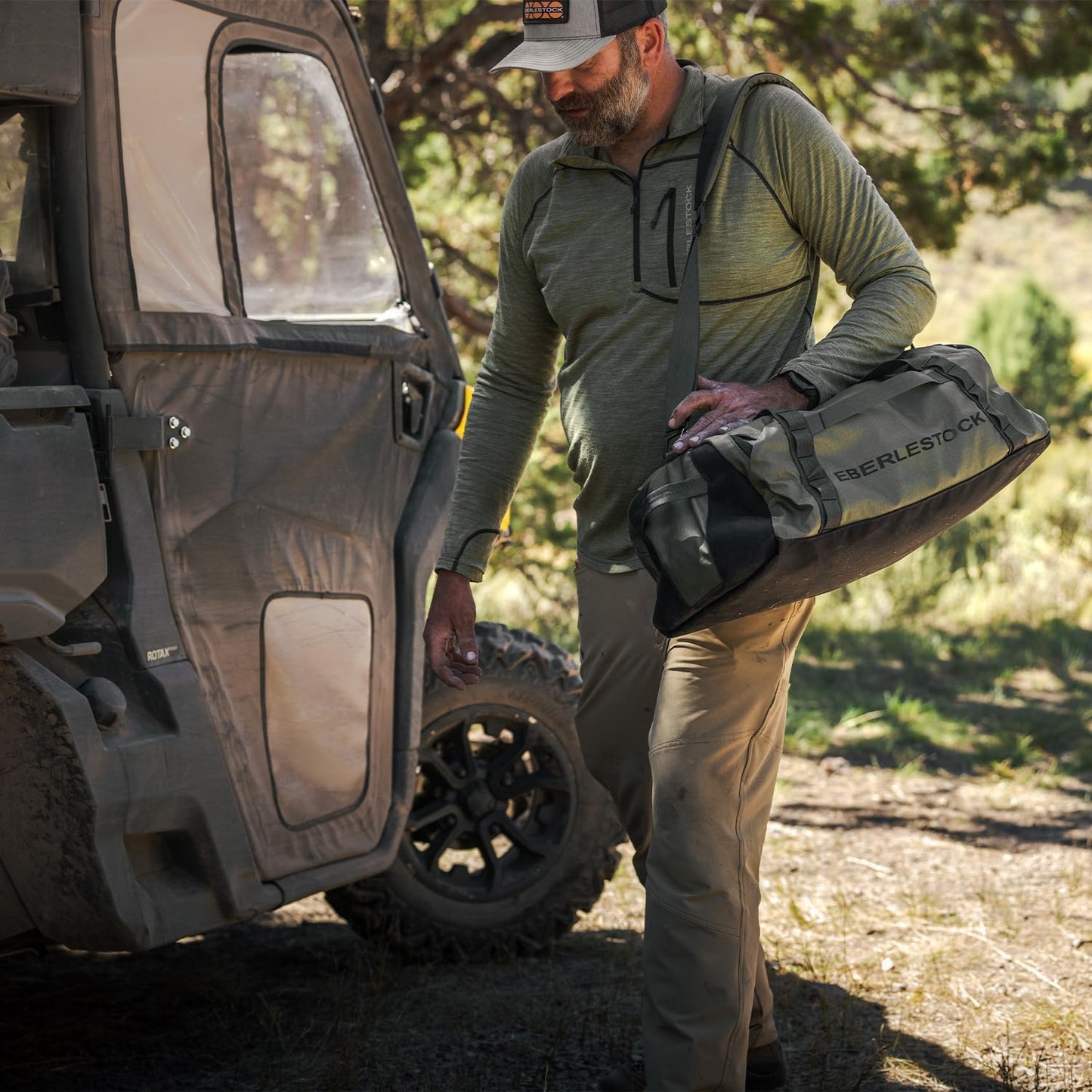 Eberlestock Hyllus Duffel Bag for Men - Durable, Water-Resistant, Small Men's Duffle Bag with Zipper Pockets, Ideal for Travel & Gym, Tactical Gear Bag, Hunting, Fishing, Camping - Black, 45L