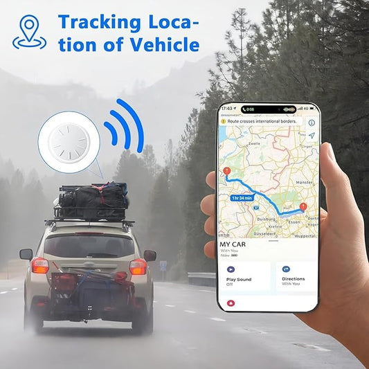 No Subscription Vehicle GPS Tracker,Portable Car GPS Tracker Work with Apple Find My(iOS Only,Mini Magnetic GPS Device Full Coverage Pinpoint Vehicle Location Elderly Children Pets (Black,1PCS)