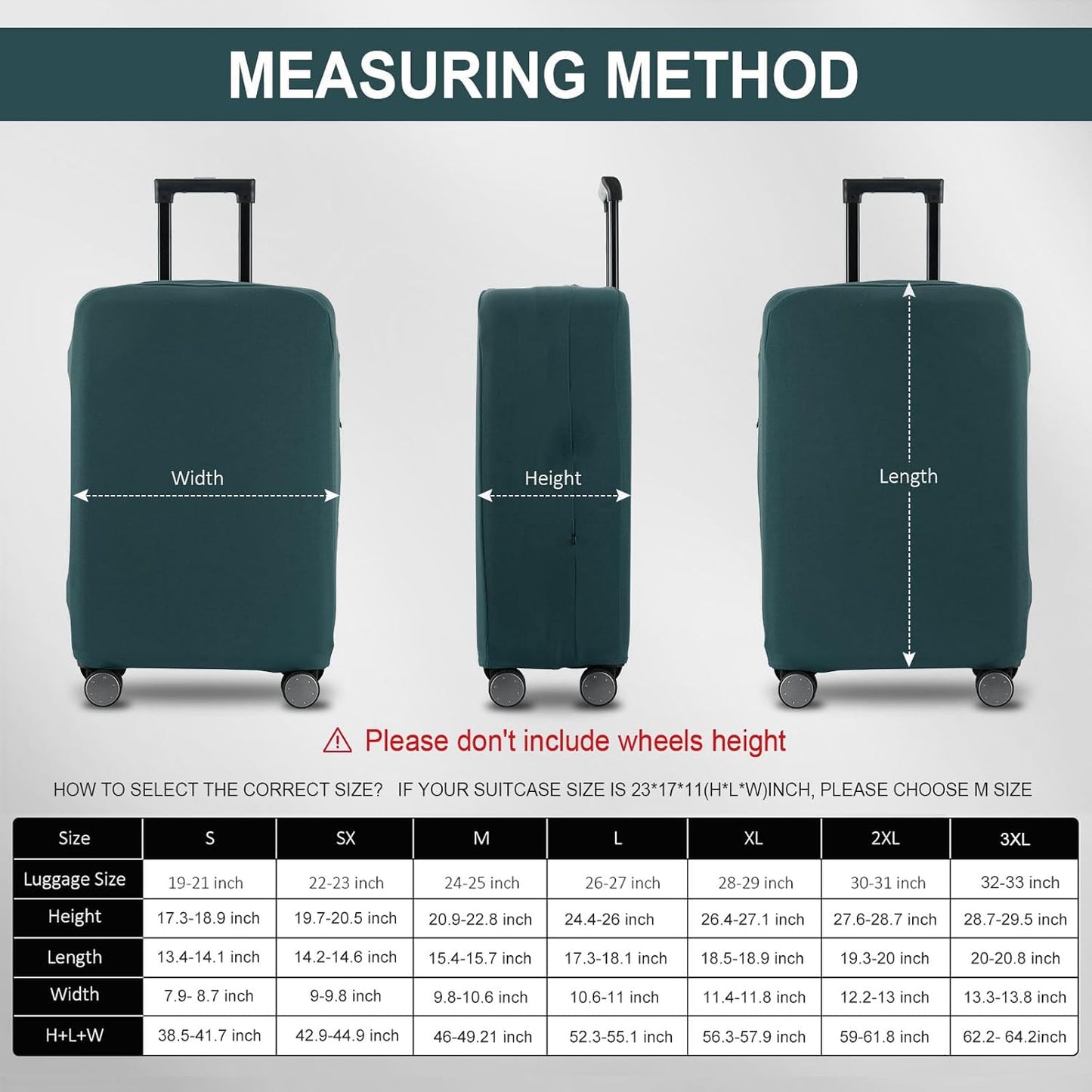 Travel Luggage Cover Suitcase Protector Scratch-Resistant Fit 19-31 Inch Suitcase, Not Included Suitcase (Avocado Green, 2XL(30-31 inch))