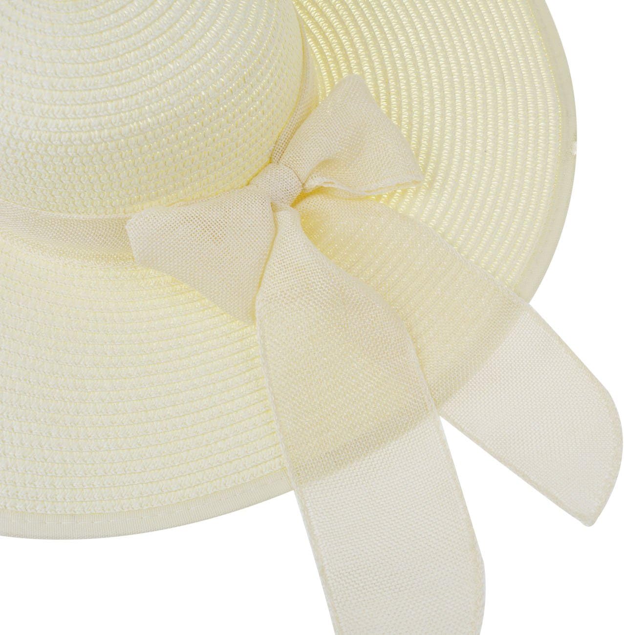 DRESHOW Beach Hats for Women Big Straw Wide Brim Summer Hat Floppy Foldable Roll up Cap Sun Hat UPF 50+