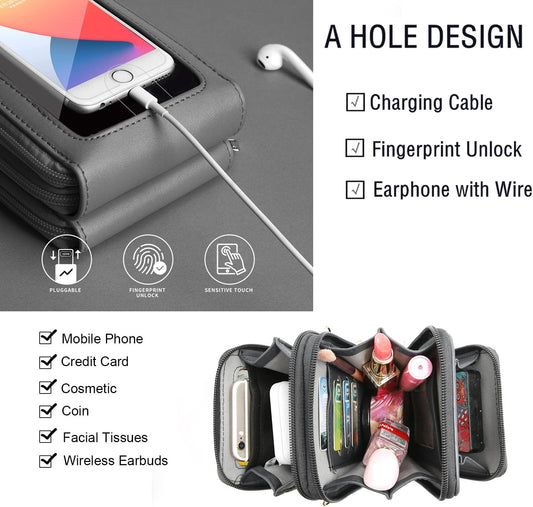 Crossbody Cellphone Purse Women Touch Screen Bag RFID Blocking Wallet Handbag Shoulder Strap