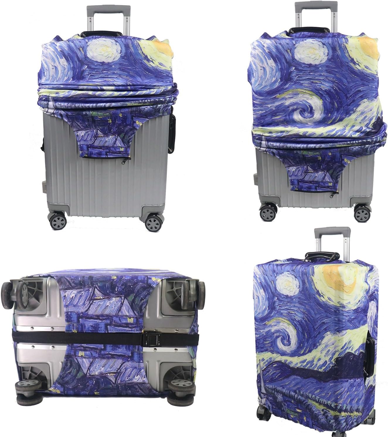 MosaiRudo Thicker Luggage Cover Elastic Suitcase Cover Protector Fits 18-32 Inch Suitcase Travel Accessories (Starry Sky, XL)