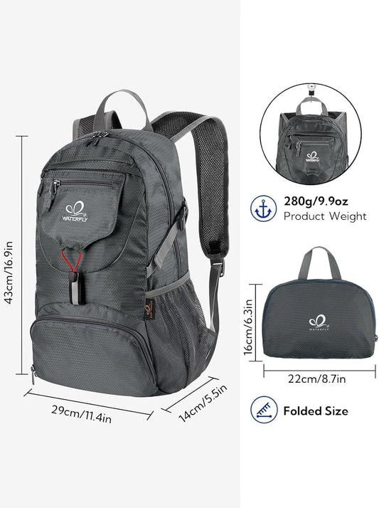 WATERFLY Small Lightweight Packable Backpack: 20l Ultra Light Foldable Travel Hiking Camping Daypack Day Pack for Man Woman