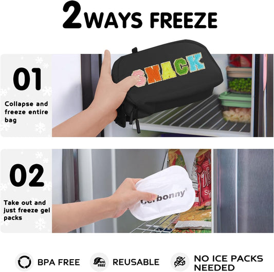 Freezable Lunch Bag for Work School Travel,Leak-Proof Small Lunch Bag